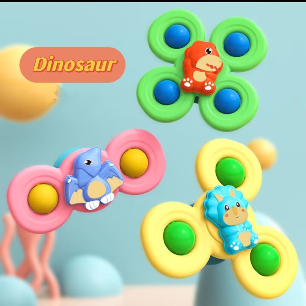 Fidget Spinner | 3-teilig | Kinderfreundlich | Langlebig | Spaß | Farbenfroh-Dinosaurus-Luzern Mode