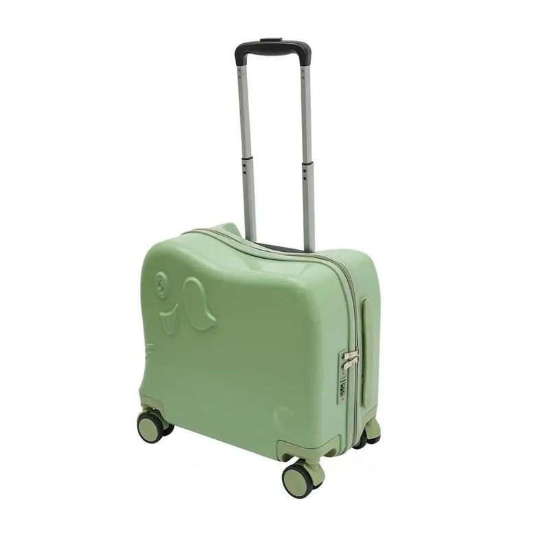 Kinderkoffer | Elefant | Ohne Schloss | 4 Universalrollen | Robust-Grün-Luzern Mode