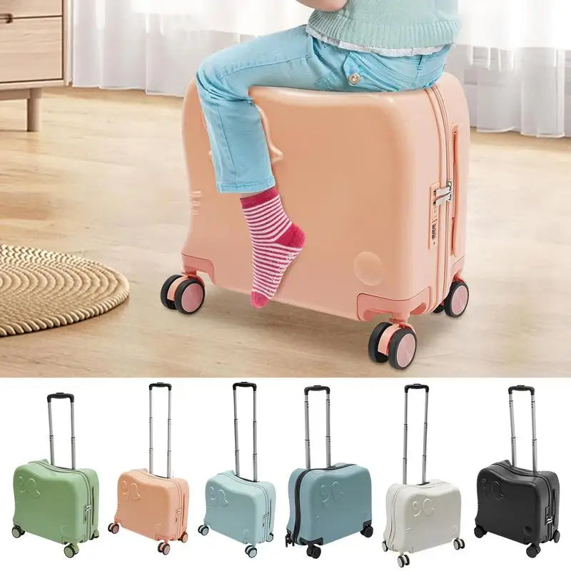 Kinderkoffer | Elefant | Ohne Schloss | 4 Universalrollen | Robust-Luzern Mode