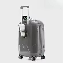 Kinderkoffer | Sicherheitsverschluss | Hartschale | Zahlenschloss -Grau-S (52 L)-Luzern Mode