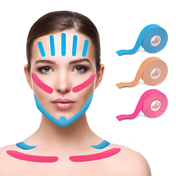 Gesicht Kinesiologietape | Anti-Falten Hautfreundlich Atmungsaktiv Latexfrei-Luzern Mode