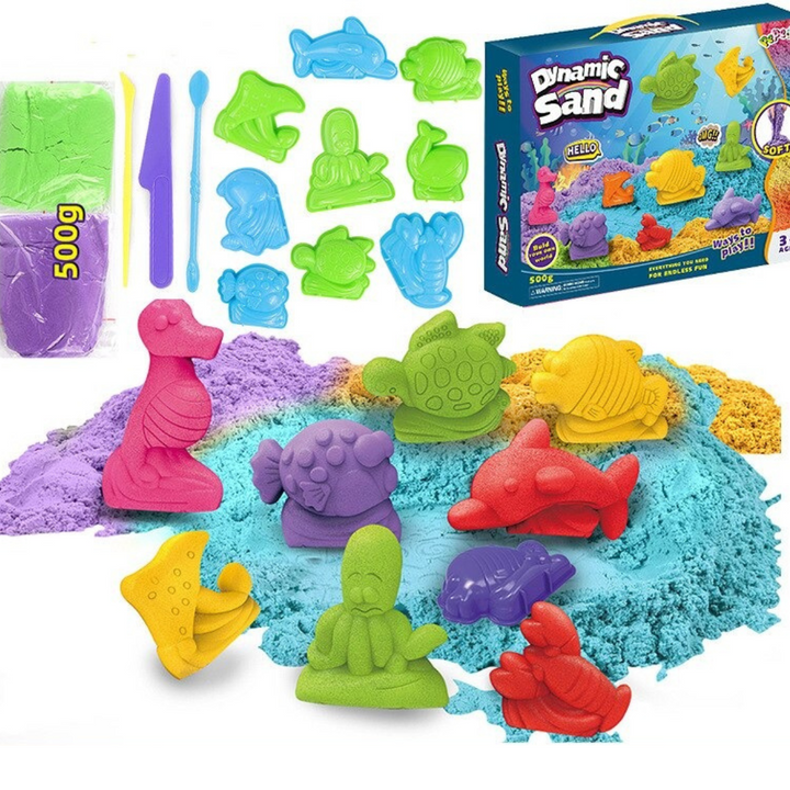 Kinetischer Sand Spielset | Sauber Interaktiv Kreativ Sicher-Meerestiere-Luzern Mode