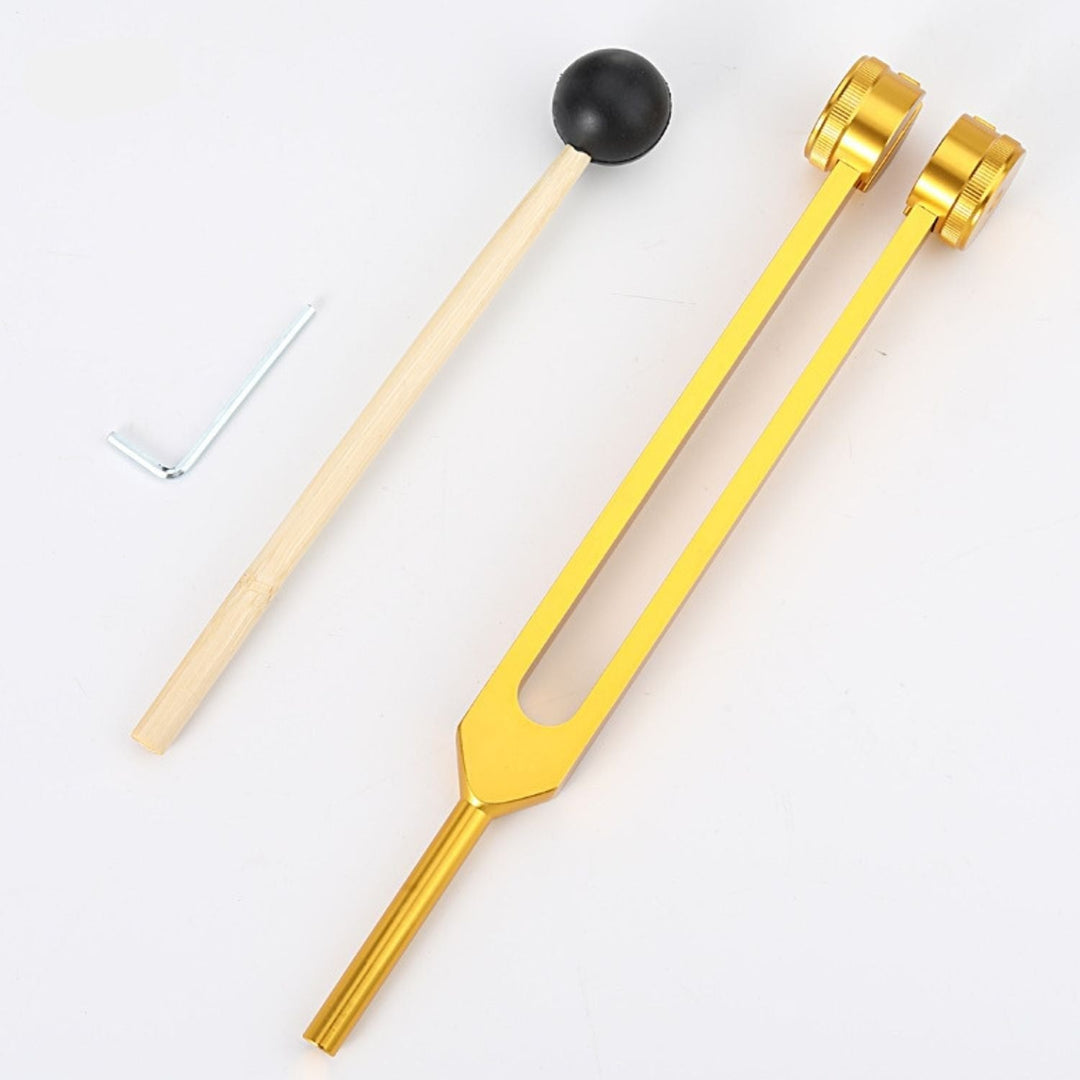 Stimmgabel für Entspannung | Klangtherapie | Innere Ruhe-Goldene Zahnradespitze (24.5CM)-Luzern Mode