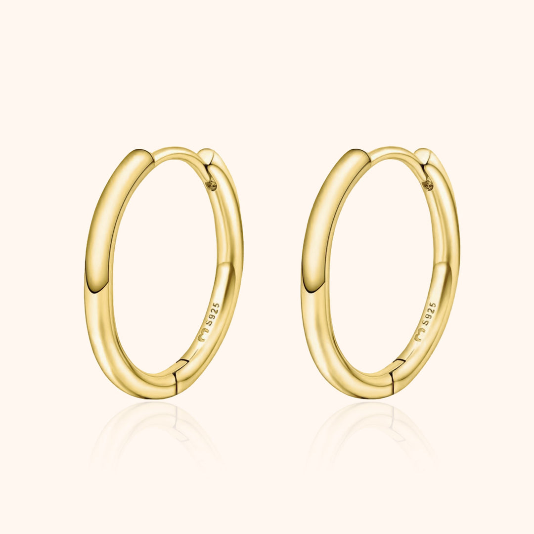 Creolen | Ohrringe Rund Stilvoll Sterling-Silber Langlebig Klassisch-12 mm-Gold-Luzern Mode
