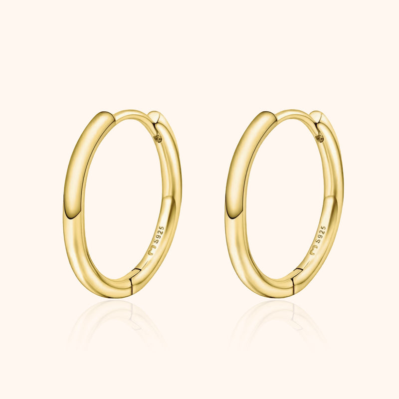 Creolen | Ohrringe Rund Stilvoll Sterling-Silber Langlebig Klassisch-12 mm-Gold-Luzern Mode