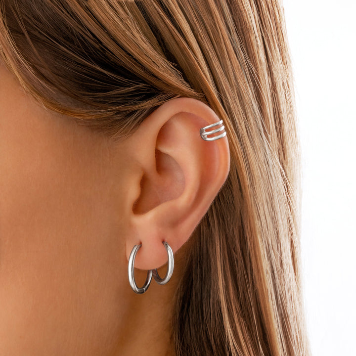 Creolen | Ohrringe Rund Stilvoll Sterling-Silber Langlebig Klassisch-Luzern Mode