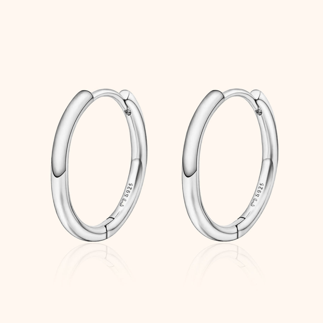 Creolen | Ohrringe Rund Stilvoll Sterling-Silber Langlebig Klassisch-12 mm-Silber-Luzern Mode
