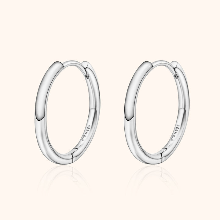 Creolen | Ohrringe Rund Stilvoll Sterling-Silber Langlebig Klassisch-12 mm-Silber-Luzern Mode