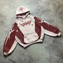 Unisex Hoodie mit Abstraktem Design und Kapuze-Rot Rosa-XS-Luzern Mode
