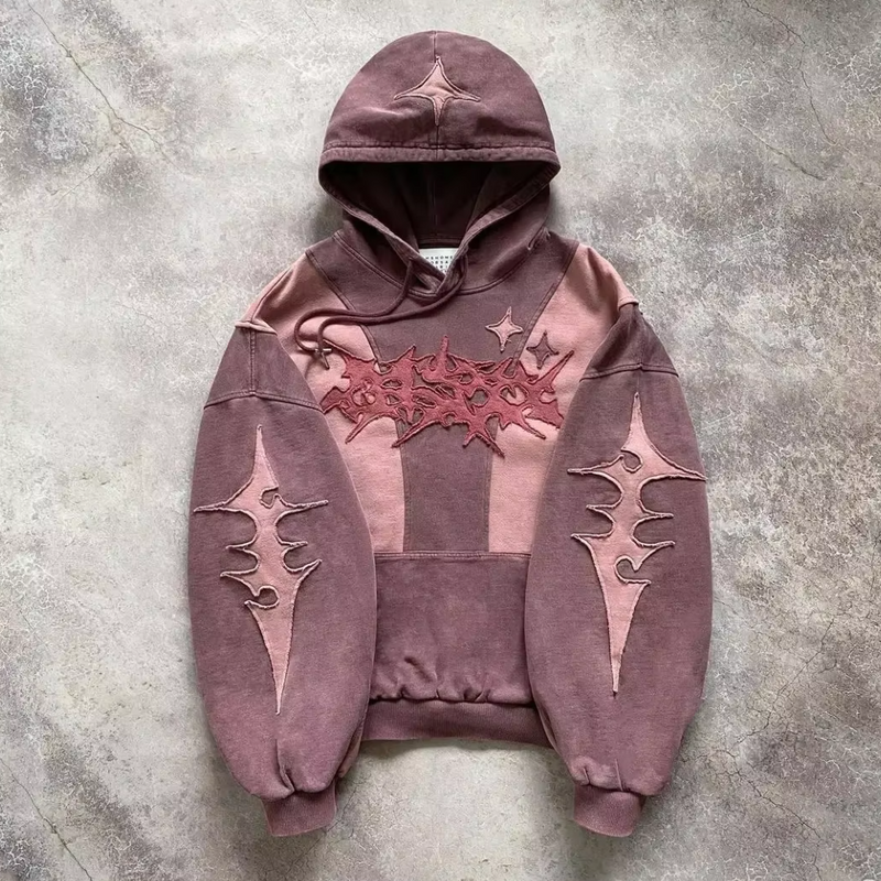 Unisex Hoodie mit Abstraktem Design und Kapuze-Luzern Mode