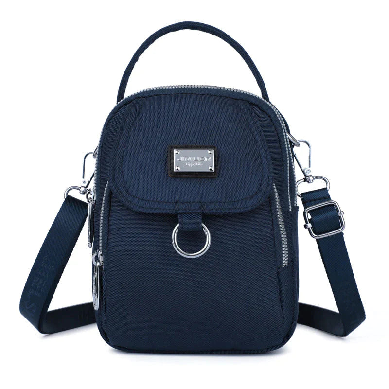 Damen Rucksack | Kompakt | Verstellbar | Leder | Reißverschluss | Leicht-Blau-Luzern Mode
