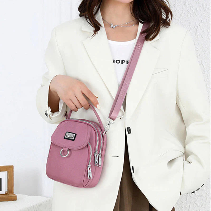 Damen Rucksack | Kompakt | Verstellbar | Leder | Reißverschluss | Leicht-Luzern Mode