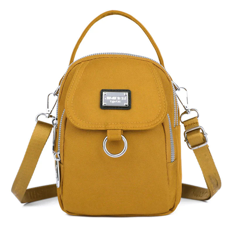 Damen Rucksack | Kompakt | Verstellbar | Leder | Reißverschluss | Leicht-Gelb-Luzern Mode