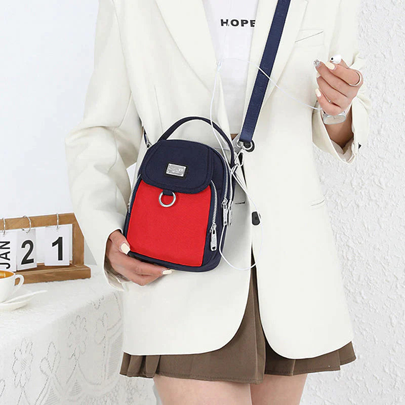 Damen Rucksack | Kompakt | Verstellbar | Leder | Reißverschluss | Leicht-Luzern Mode