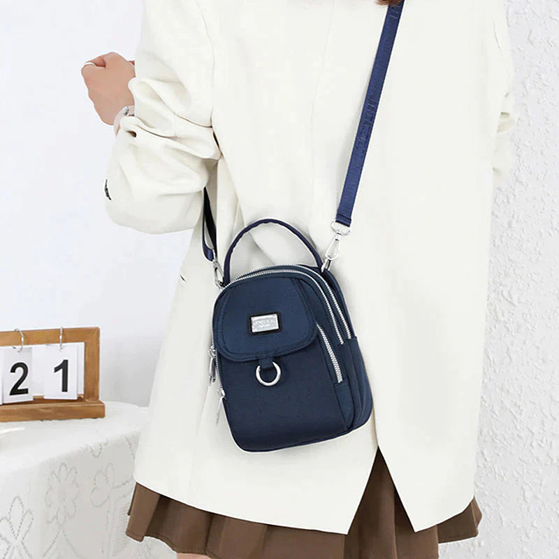 Damen Rucksack | Kompakt | Verstellbar | Leder | Reißverschluss | Leicht-Luzern Mode