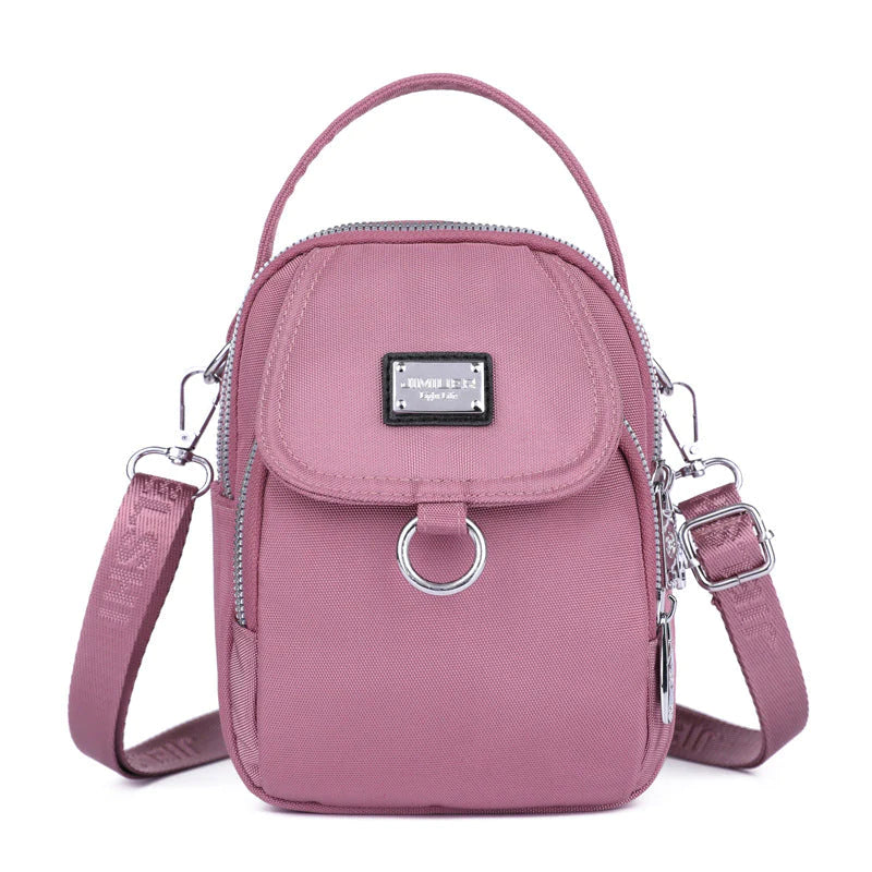 Damen Rucksack | Kompakt | Verstellbar | Leder | Reißverschluss | Leicht-Rosa-Luzern Mode