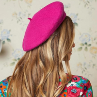 Herren Filzhut Fedora mit breiter Krempe, Größe 20-22,8"-Fuchsia-Luzern Mode