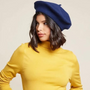 Herren Filzhut Fedora mit breiter Krempe, Größe 20-22,8"-Marineblau-Luzern Mode