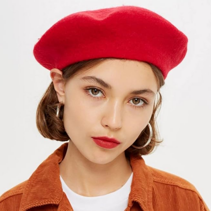 Herren Filzhut Fedora mit breiter Krempe, Größe 20-22,8"-Rot-Luzern Mode