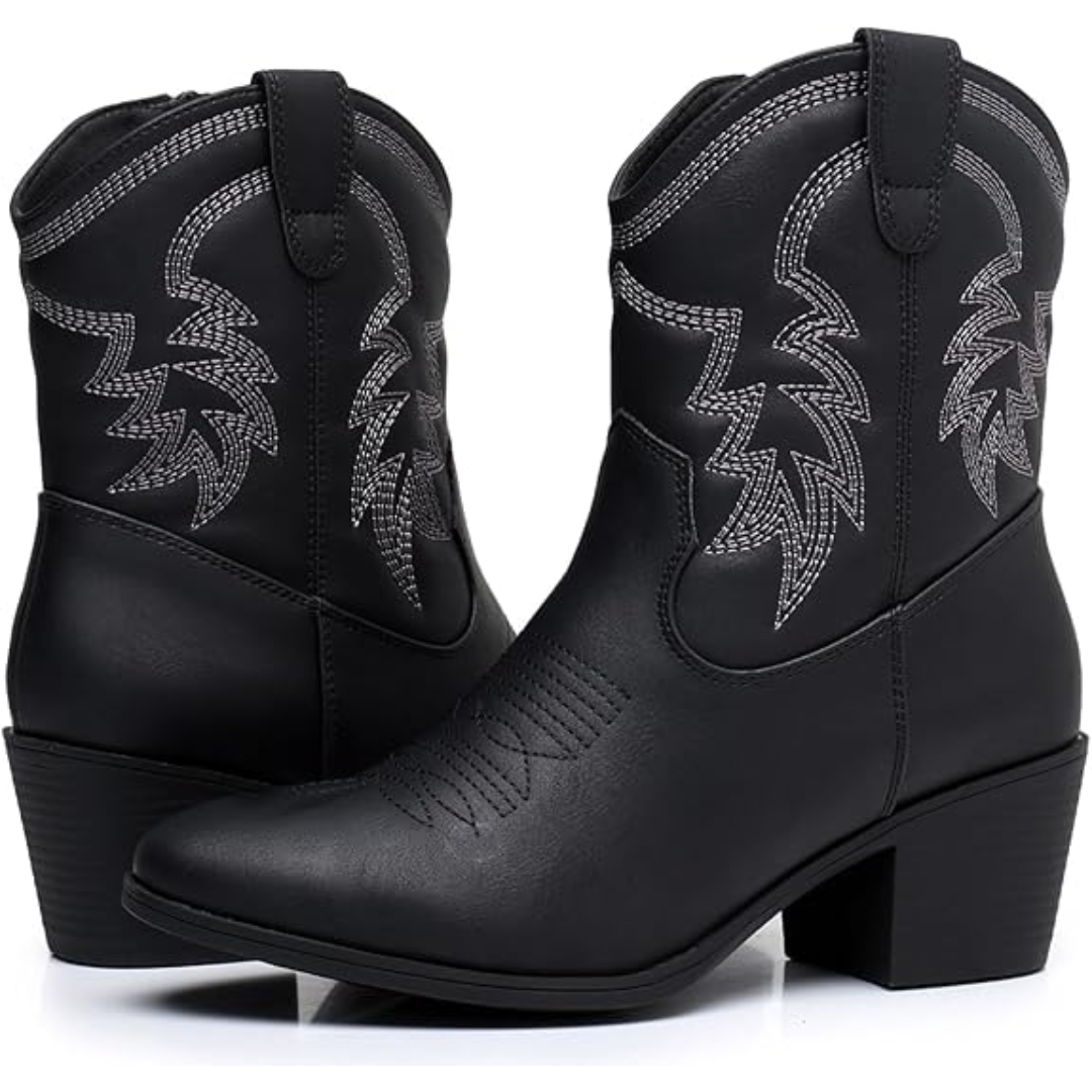 Westernstiefel Damen mit Stickerei und Blockabsatz-Luzern Mode