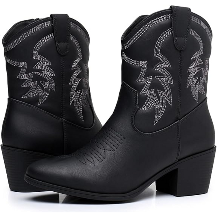 Westernstiefel Damen mit Stickerei und Blockabsatz-Luzern Mode