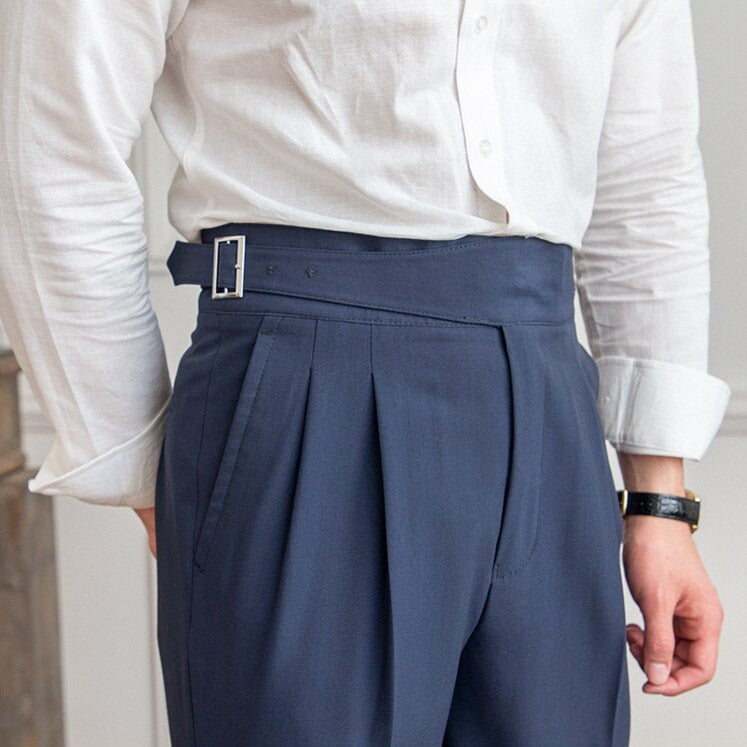 Herren Anzughose Slim Fit - Elegante Businessmode-Dunkelblau-XS-Luzern Mode