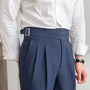 Herren Anzughose Slim Fit - Elegante Businessmode-Dunkelblau-XS-Luzern Mode