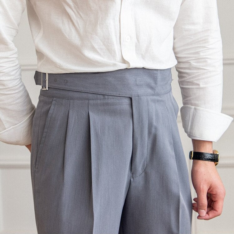 Herren Anzughose Slim Fit - Elegante Businessmode-Grau-XS-Luzern Mode