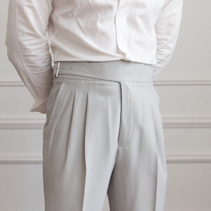 Herren Anzughose Slim Fit - Elegante Businessmode-Hellgrau-XS-Luzern Mode