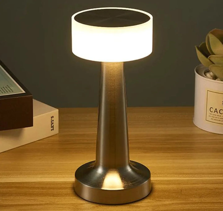 LED-Tischlampe | Tragbar Wiederaufladbar Kabellos Vielseitig Stilvoll-Silber-Luzern Mode