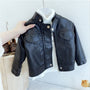 Kinder Lederjacke Biker-Stil mit Reißverschluss und Gürtel-Schwarz-12-24M (90)-Luzern Mode