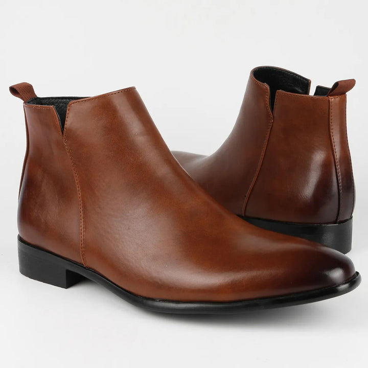 Herren Chelsea Boots aus Leder für Business und Freizeit-Braun-40-Luzern Mode