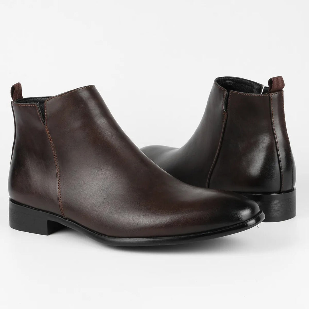 Herren Chelsea Boots aus Leder für Business und Freizeit-Dunkelbraun-40-Luzern Mode