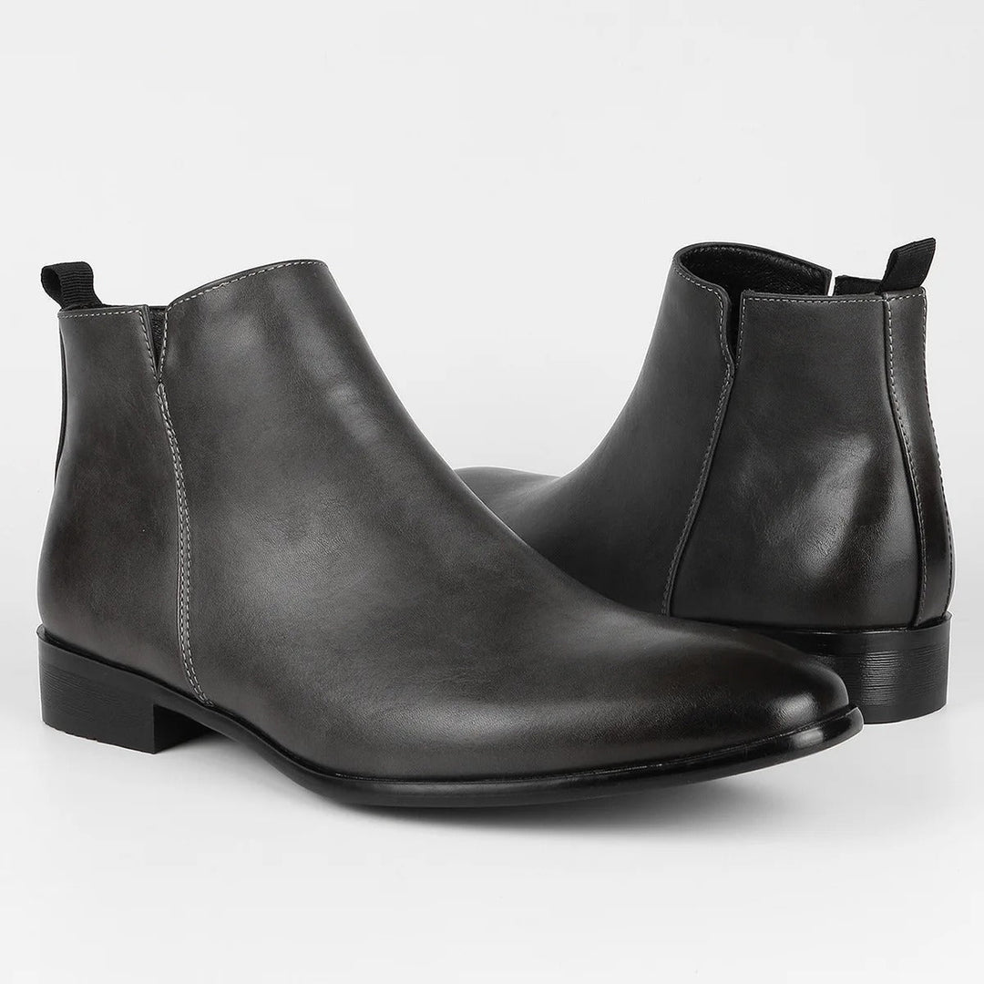 Herren Chelsea Boots aus Leder für Business und Freizeit-Grau-40-Luzern Mode