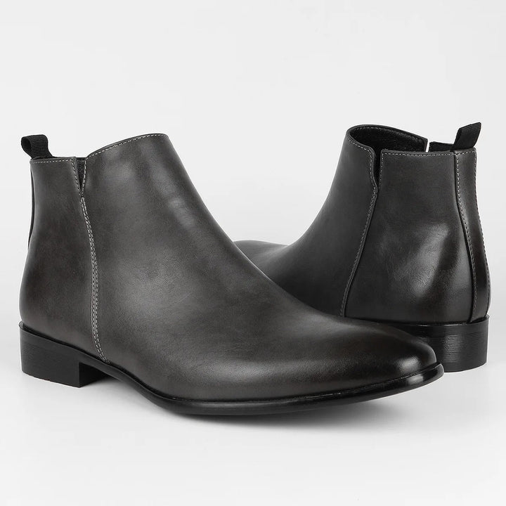 Herren Chelsea Boots aus Leder für Business und Freizeit-Grau-40-Luzern Mode