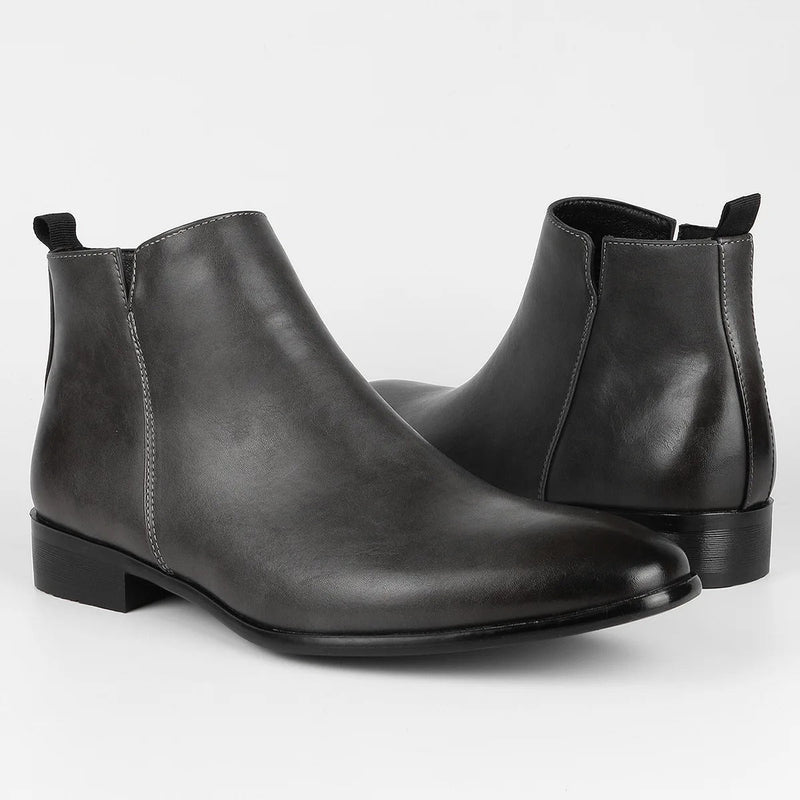 Herren Chelsea Boots aus Leder für Business und Freizeit-Grau-40-Luzern Mode