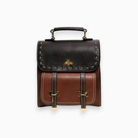 Leder Rucksack mit Bienenmotiv - Stilvoller Damenrucksack-Braun-One size-Luzern Mode