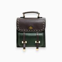 Leder Rucksack mit Bienenmotiv - Stilvoller Damenrucksack-Grün-One size-Luzern Mode