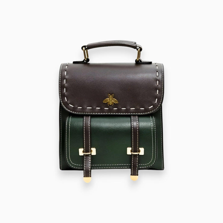 Leder Rucksack mit Bienenmotiv - Stilvoller Damenrucksack-Grün-One size-Luzern Mode