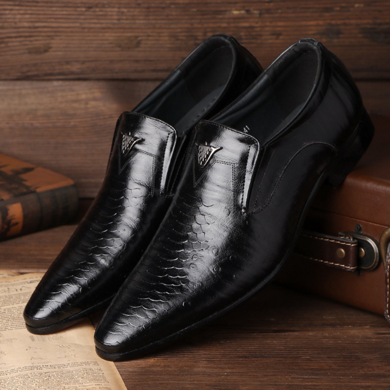 Hochwertige Herren Loafer aus Leder mit Prägung-Luzern Mode