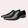 Hochwertige Herren Loafer aus Leder mit Prägung-Schwarz-39-Luzern Mode