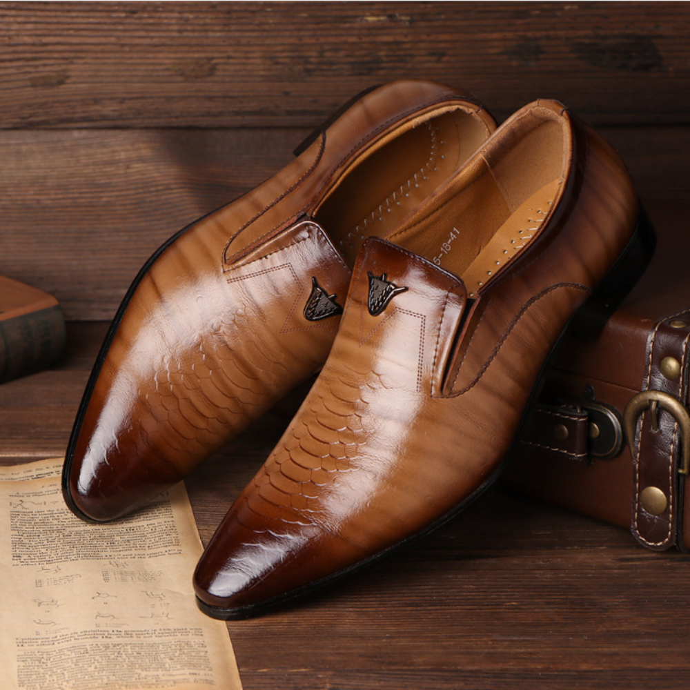 Hochwertige Herren Loafer aus Leder mit Prägung-Luzern Mode