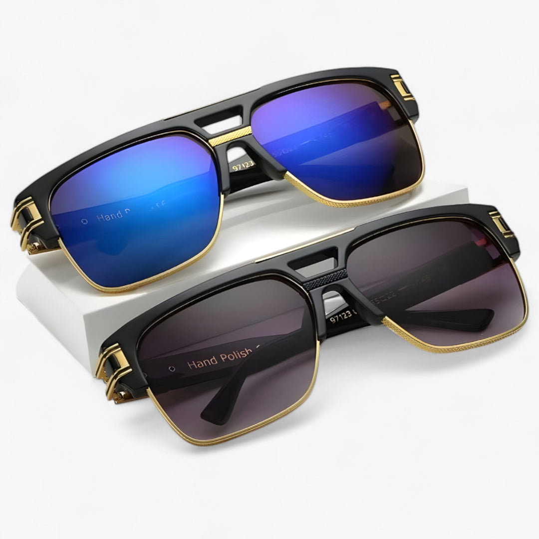 Sonnenbrille | Eckig | Unisex | Verspiegelt | UV-400 Schutz | Retro-Luzern Mode