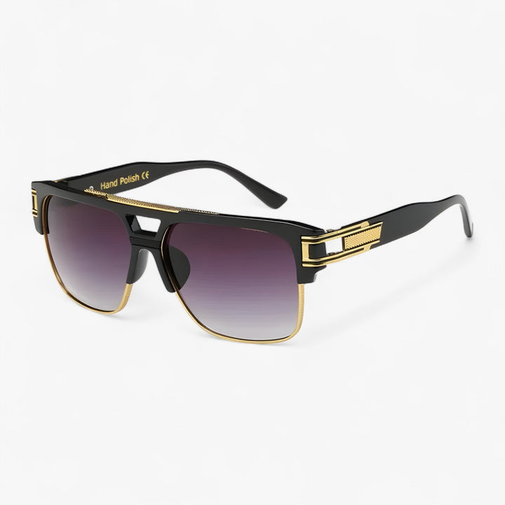 Sonnenbrille | Eckig | Unisex | Verspiegelt | UV-400 Schutz | Retro-Schwarz-Luzern Mode