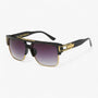 Sonnenbrille | Eckig | Unisex | Verspiegelt | UV-400 Schutz | Retro-Schwarz-Luzern Mode
