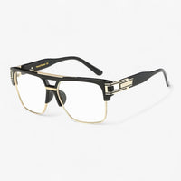 Sonnenbrille | Eckig | Unisex | Verspiegelt | UV-400 Schutz | Retro-Transparant Schwarz-Luzern Mode