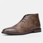 Herren Lederstiefel Business Casual Elegante Schnürschuhe-Dunkelbraun-39-Luzern Mode