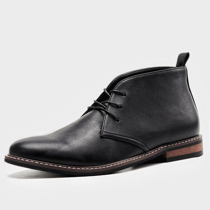 Herren Lederstiefel Business Casual Elegante Schnürschuhe-Schwarz-39-Luzern Mode