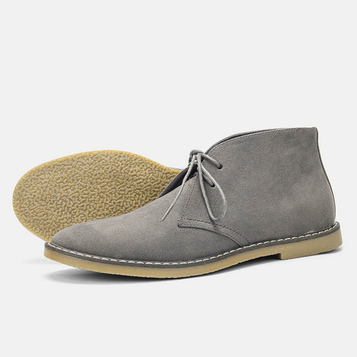 Herren Lederstiefel Business Casual Elegante Schnürschuhe-Wildleder Grau-39-Luzern Mode