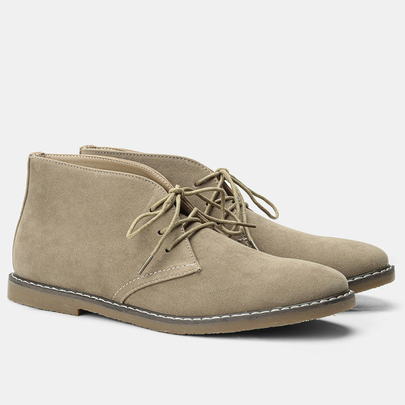 Herren Lederstiefel Business Casual Elegante Schnürschuhe-Wildleder Khaki-39-Luzern Mode